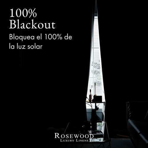 Cortina 100% Blackout 240x132 Engomada X2 Rosewood Tipo Lino Color Turquesa