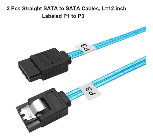 Adcaudx Sata-iii Cable:12 Pulgadas,3 Pack Sata 6gbps Cabl...