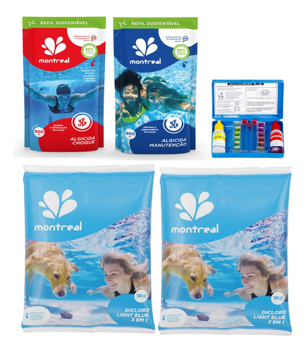 Refis Para Limpeza De Piscina E 2 Cloros Light Blue + Teste