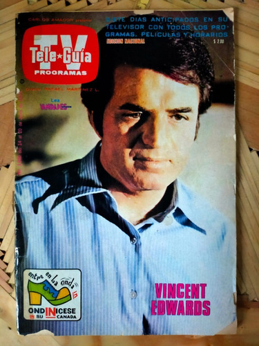 Vincent Edwards En Portada De Revista Tele-guía Año-1973
