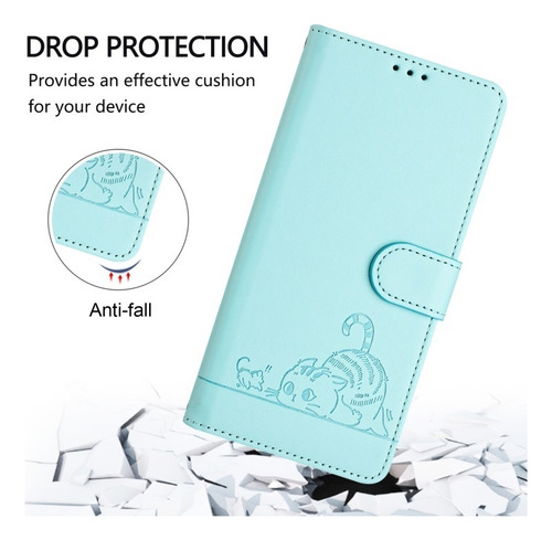 Funda For Teléfono Samsung Con Estampado En Relieve De Gato