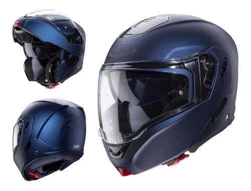 Casco Caberg Horus Azul Yama Abatible Certificado C/ Gafas