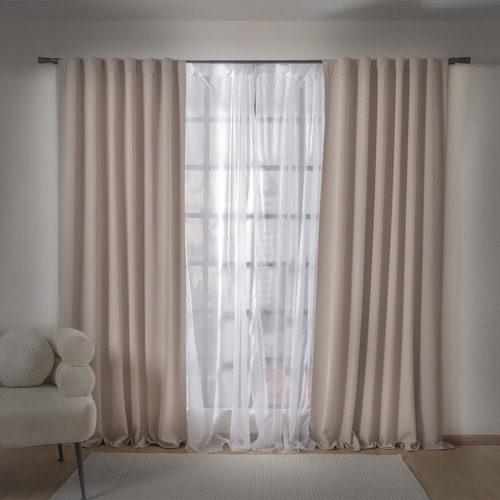Juego De 2 Cortinas Blackout Cortas Catania Sweet Pink Rosa Vianney 1.80m