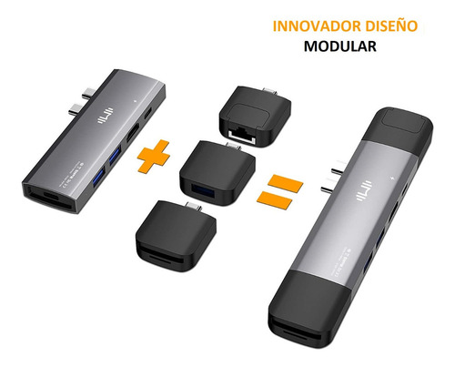 Adaptador Hub Macbook Pro Hdmi Rj45 Usb 3.0 Sd/microsd Usbc