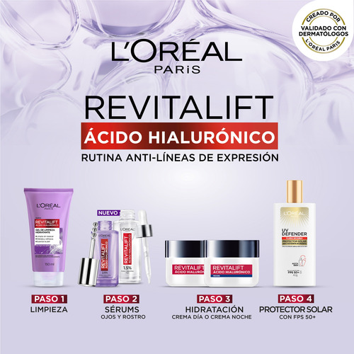 Kit L'oréal Paris Ácido Hialurónico Gel + Crema Día + Sérum