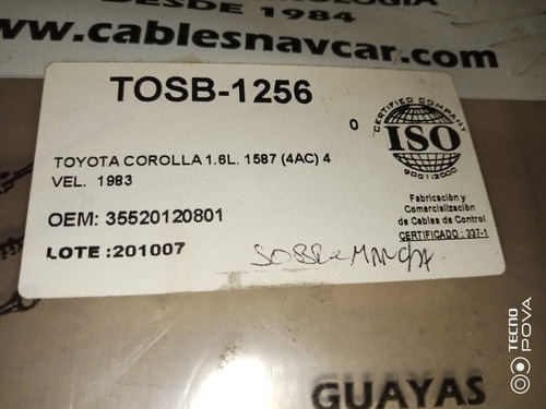 Guaya Sobremarcha Tosb-1256/toyota Corolla 1.6 L