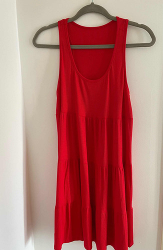 Vestido Morley Rojo Volados Talle Único