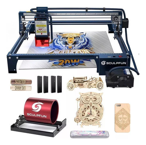 Máquina Gravação A Laser Sculpfun S30 Pro Max 20w E Rolo