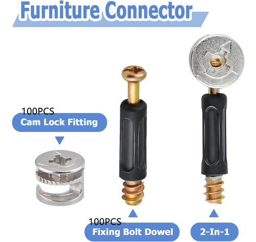 Tornillo Minifix O Mini Fix 40mm 100 Unidades