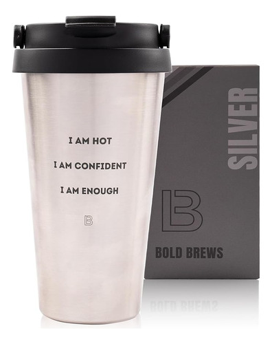 Bold Brews Vaso Doble Pared Silver Iii Vaso 17 Onzas Con Tap