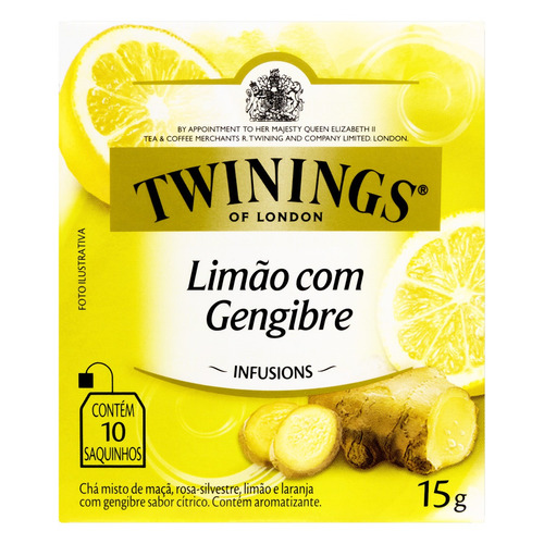 Imagem 1 de 6 de Chá Twinings limão com gengibre em sachê 15 g 10 u