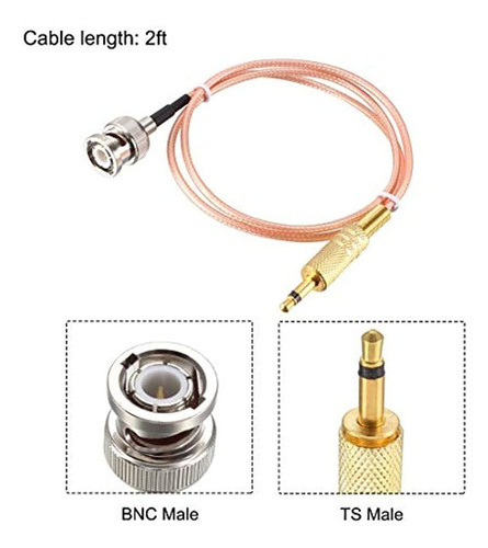 Uxcell Bnc Macho A 3,5 Mm (1/8  ) Mono Ts Macho Cable De Aud