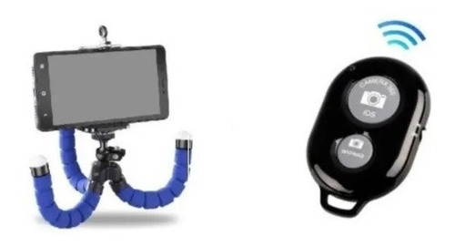 Imagem 1 de 7 de Mini Tripe Flexivel Para Celular Suporte + Controle