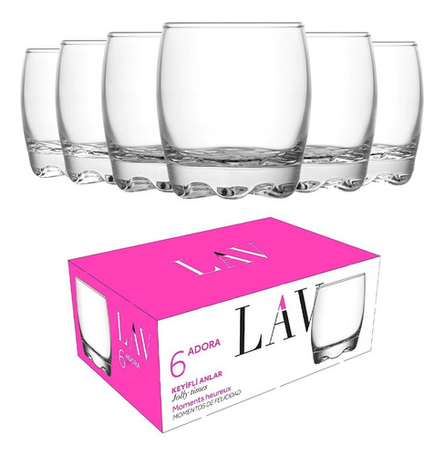 Pack X6 Vasos Licor Shots Tequila Vodka Tragos Adora 80ml Color