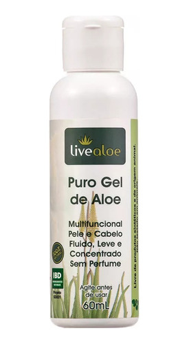 Puro Gel De Aloe Multifuncional Natural Livealoe - 60ml