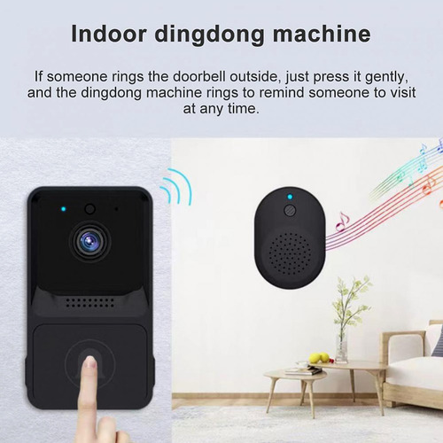 Imagen 2 de 10 de Timbre De Casa Inteligente Inalámbrico Wifi Con Cámara