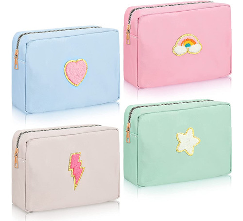 ~? 4 Piezas Preppy Bolsa Cosmética Bolsas De Maquillaje Bols