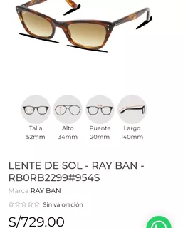 Lente Sol Rayban Rb2299 Lady Burbank