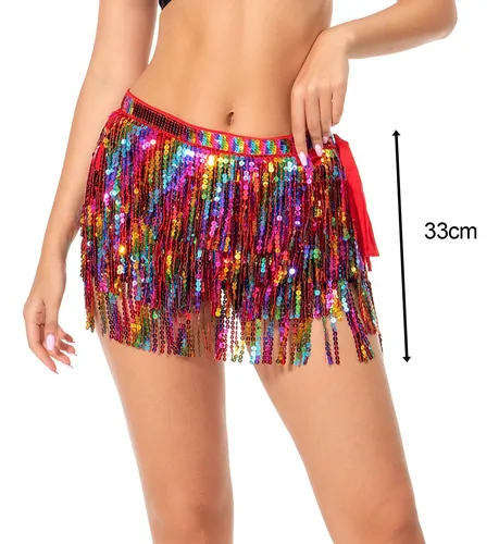 Falda De Baile Con Flecos Disfraz De Carnaval Rave Outfit