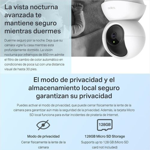 Cámara Ip Wifi Robótica Tp-link Tapo C200 + Micro Sd 64gb