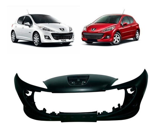 Parachoque Del. Negro Para Peugeot 207 Compact 2007 2012