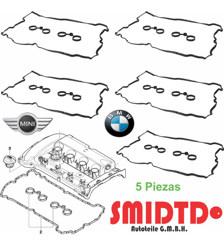 5 Juntas Tapa Punterias Mini Cooper Hatchback 2007-2008 R55
