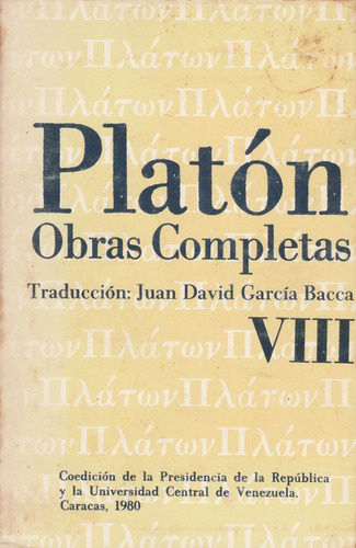 Platon Obras Completas Vol Viii