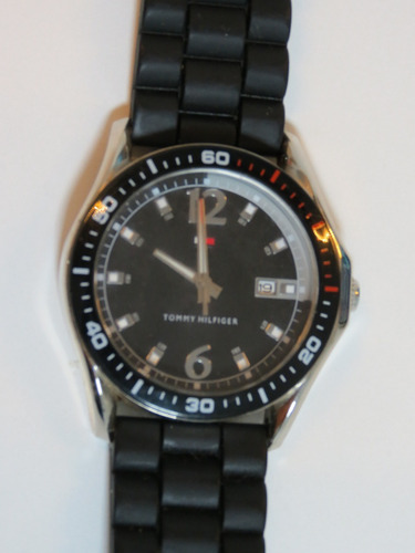 Relógio Tommy Hilfiger Pulseira Borracha Preta