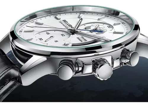 Reloj De Cuarzo Belushi Para Hombre, De Piel, Luminoso, Resi
