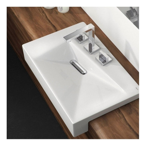 Imagen 2 de 3 de Bacha de baño semi encaje Deca L1092 blanco 375mm x 575mm 135mm de alto