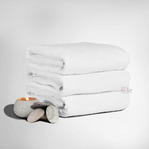5 Toallas Medio Baño Real Hotelera 80x140 600g. Blancas Liso
