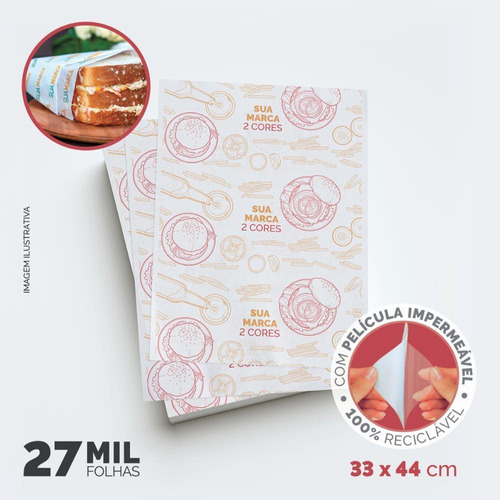 Papel Acoplado Duofresh Personalizado 2cores 33x44 Com 27000