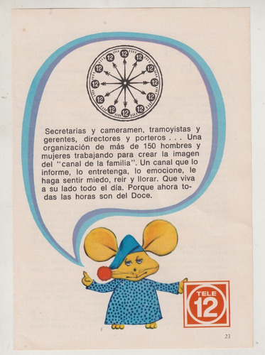 1969 Topo Gigio Publicidad De Canal 12 Television Uruguay 