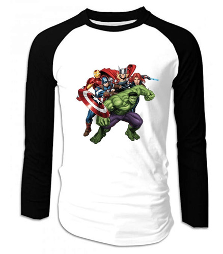 Camiseta  Avengers Vengadores Manga Larga Camibuso