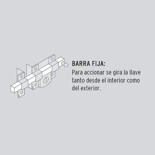 Cerradura Barra Fija Derecha Alta Seguridad Laton 43510