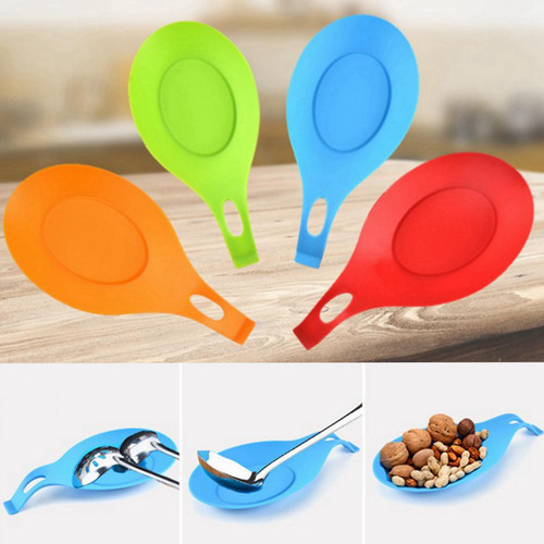 5 Soporte De Silicona Para Utensilios De Cocina Azul