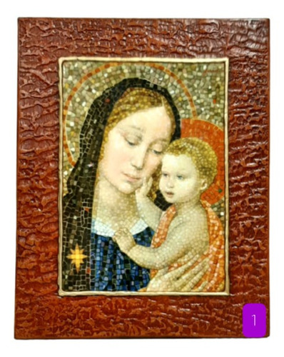 Cuadro Estucado - Virgen Maria  - 5 Modelos -  24 X 30 Cm