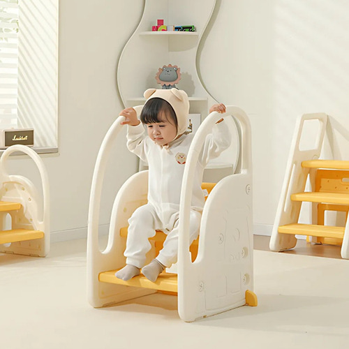 Mini Escalera Para Niños Taburete Multifuncional Color Blanco