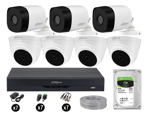 Cámaras Seguridad Dahua Kit 7 5mp + Disco 2tb Completo Hdmi