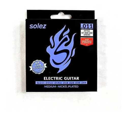Imagem 2 de 4 de Encordoamento Guitarra 011 Solez Dlp 2 Cordas Extras