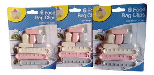 Set De 6 Clips Para Bolsas 3 Pzs.