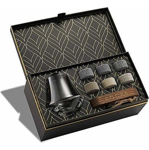 Whiskey Stones & Nosing Glass Gift Set - 6 Handcrafted Grani