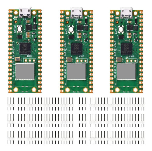 Geeekpi 3 Piezas Raspberry Pi Pico W Con Cabezales De Pines,