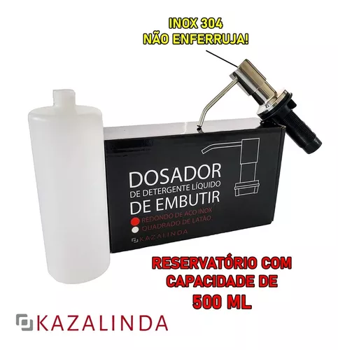 Kit Lixeira Embutir 3L + Torre de Tomada + Dosador Inox - Inovar