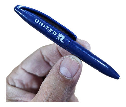 Caneta Esferografica Mini Colecionável United Airlines 9,5cm