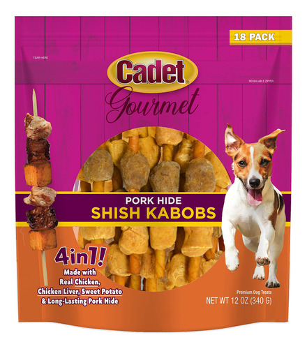 Cadet Golosinas Gourmet De Cerdo Para Perros Shish Kabob De