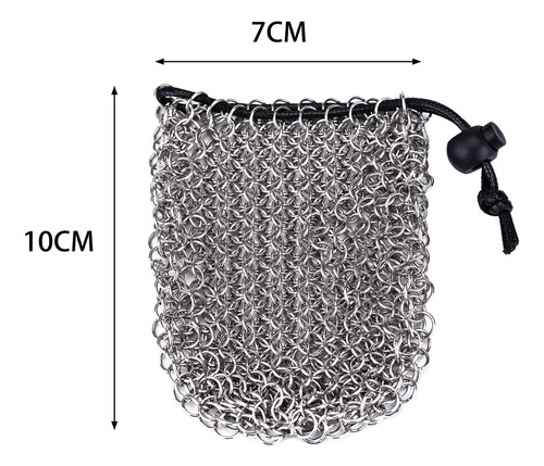 Upgrade Bolsa De Dados Chainmail Aço Inoxidável Grande