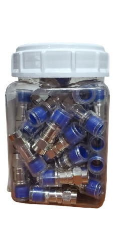 Conector De Compresión Rg-6 F Omniconn Azul Ideal Paq. 50 Pz