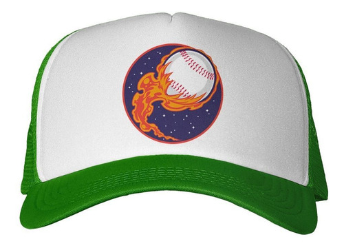 Gorra Pelota De Baseball En El Espacio En Fuego