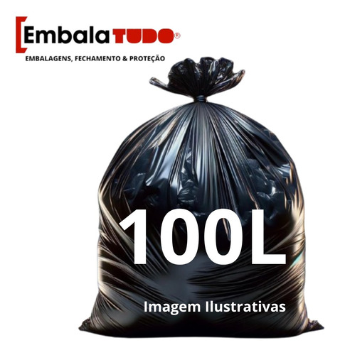 Saco De Lixo 100 Litros Reforçado Preto Com 50un Barato